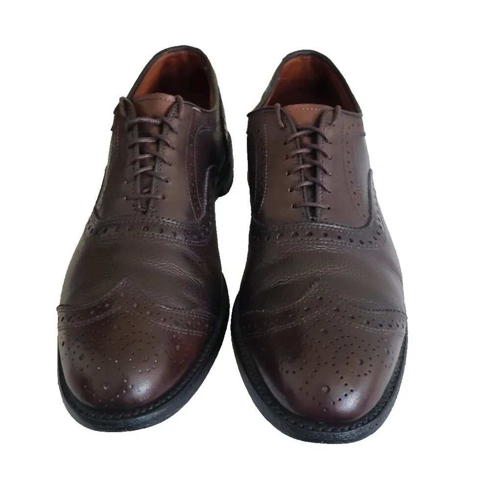 Allen Edmonds Hamptons 6621 Wingtip Oxfords Sz10.5 B Brown Burnished Calf Great